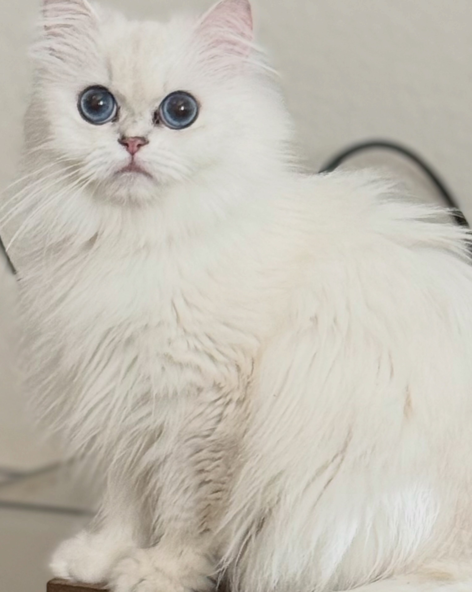 Princess, an adult Silver Chinchilla Point Persian